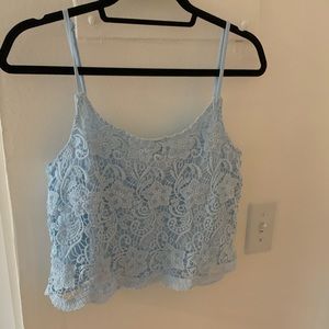 Women’s Light Blue Lace Crop Top